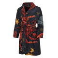 Watercolor Cancer Zodiac Sign Print Men's Bathrobe