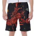 Watercolor Cancer Zodiac Sign Print Men's Beach Shorts