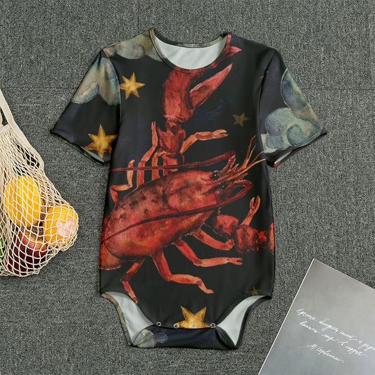 Watercolor Cancer Zodiac Sign Print Men's Bodysuit
