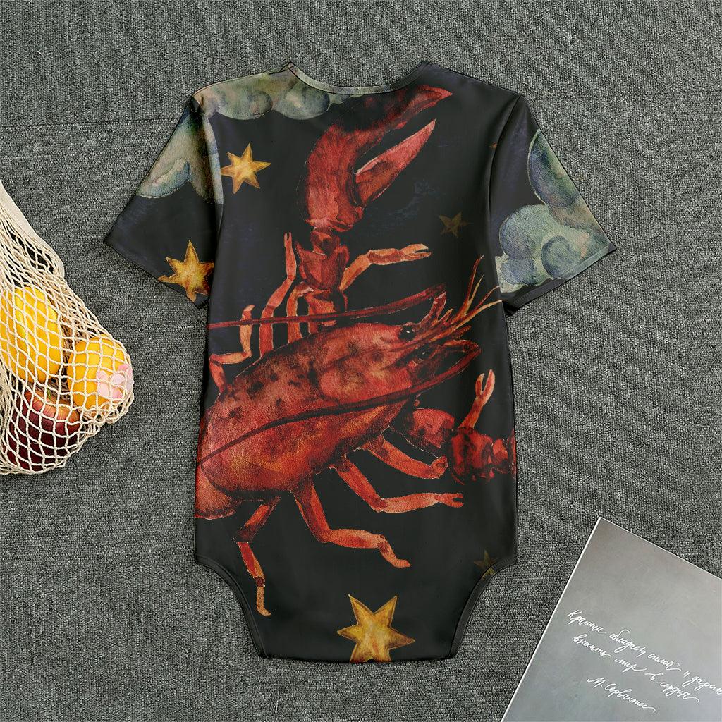 Watercolor Cancer Zodiac Sign Print Men's Bodysuit