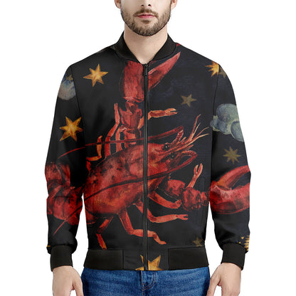 Watercolor Cancer Zodiac Sign Print Men's Bomber Jacket