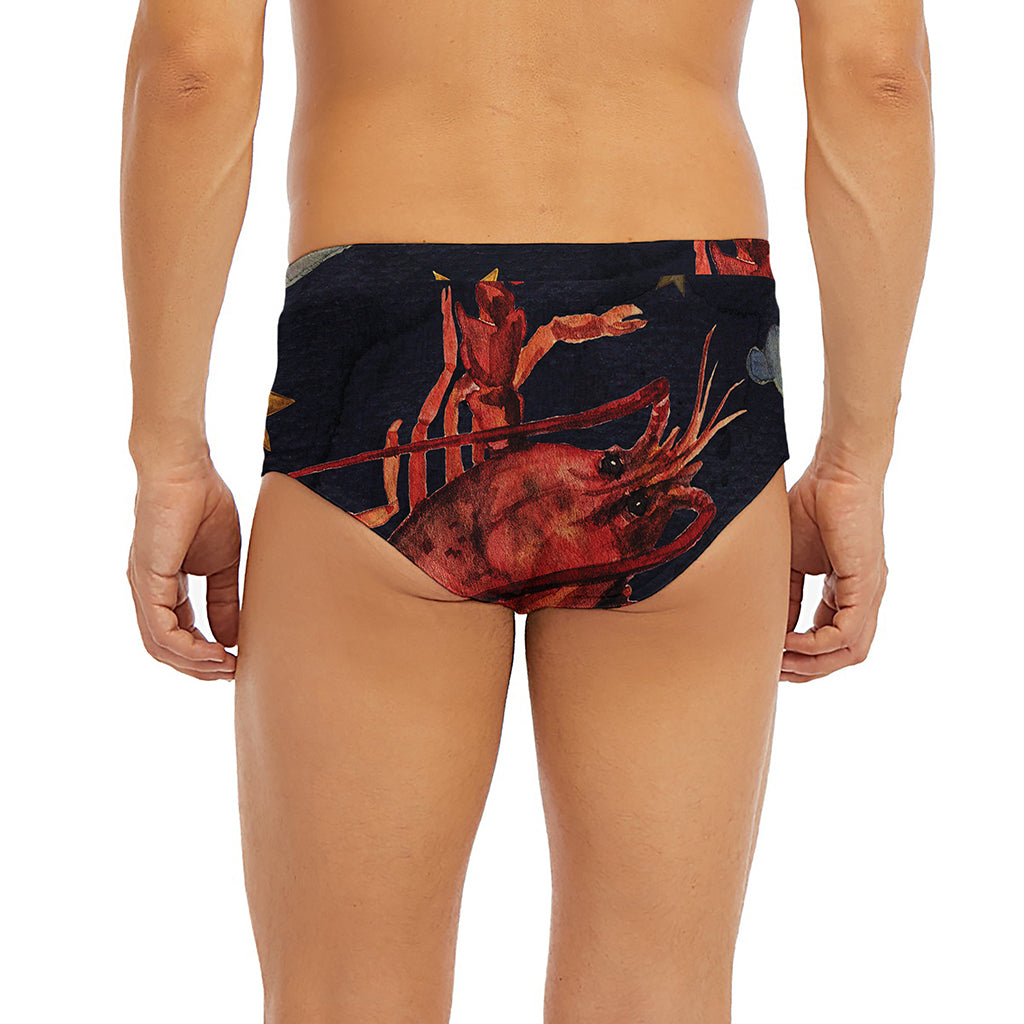 Watercolor Cancer Zodiac Sign Print Men's Briefs