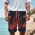 Watercolor Cancer Zodiac Sign Print Men's Cargo Shorts