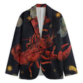 Watercolor Cancer Zodiac Sign Print Men's Cotton Blazer