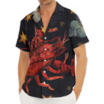 Watercolor Cancer Zodiac Sign Print Men's Deep V-Neck Shirt