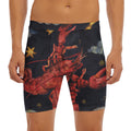 Watercolor Cancer Zodiac Sign Print Men's Long Boxer Briefs