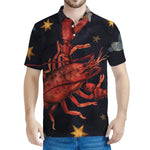 Watercolor Cancer Zodiac Sign Print Men's Polo Shirt