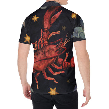 Watercolor Cancer Zodiac Sign Print Men's Shirt