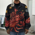 Watercolor Cancer Zodiac Sign Print Men's Shirt Jacket