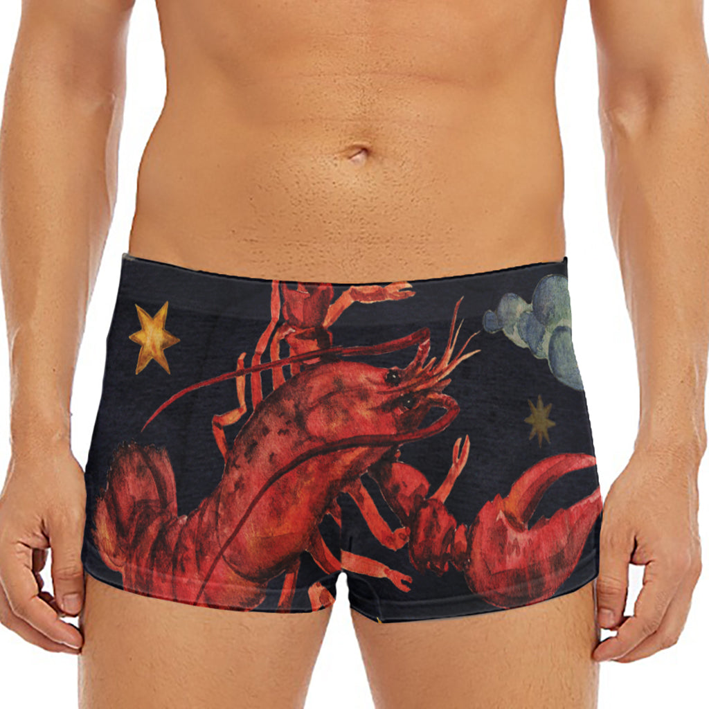 Watercolor Cancer Zodiac Sign Print Men's Short Boxer Briefs