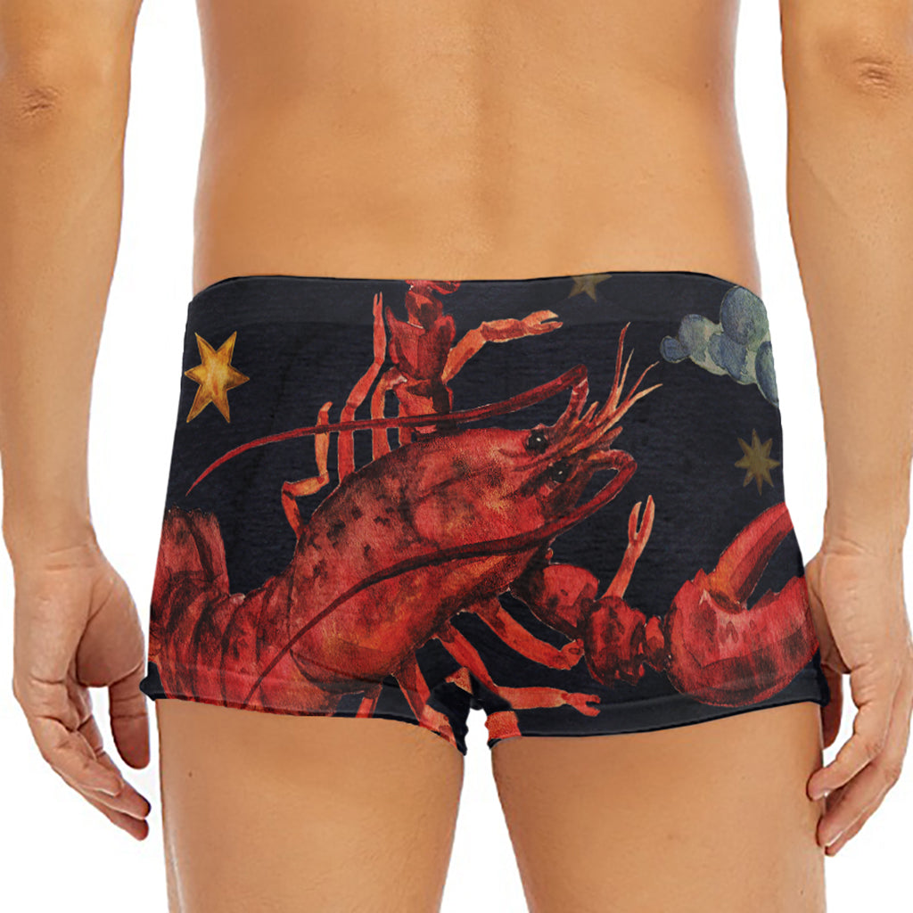 Watercolor Cancer Zodiac Sign Print Men's Short Boxer Briefs