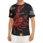 Watercolor Cancer Zodiac Sign Print Men's Short Sleeve Rash Guard