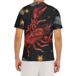 Watercolor Cancer Zodiac Sign Print Men's Short Sleeve Rash Guard