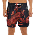 Watercolor Cancer Zodiac Sign Print Men's Split Running Shorts