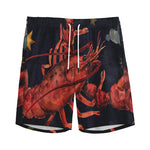 Watercolor Cancer Zodiac Sign Print Men's Sports Shorts