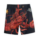 Watercolor Cancer Zodiac Sign Print Men's Sports Shorts