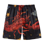 Watercolor Cancer Zodiac Sign Print Men's Swim Trunks