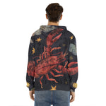 Watercolor Cancer Zodiac Sign Print Men's Velvet Pullover Hoodie