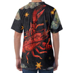 Watercolor Cancer Zodiac Sign Print Men's Velvet T-Shirt