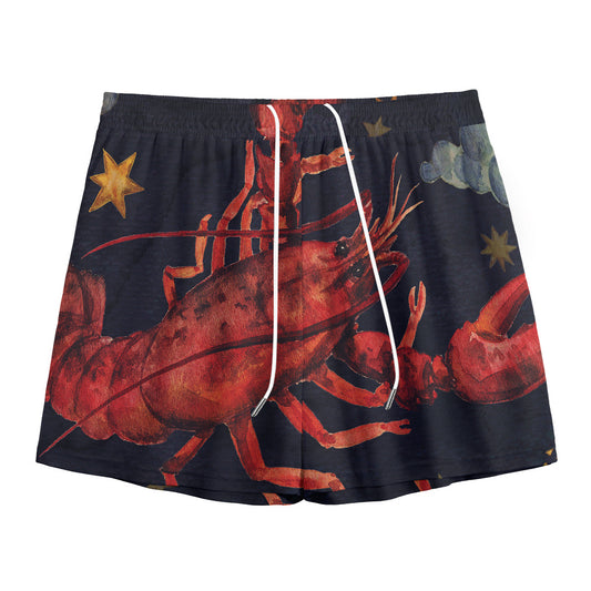 Watercolor Cancer Zodiac Sign Print Mesh Shorts
