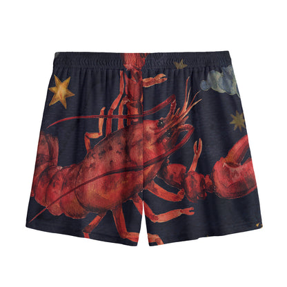 Watercolor Cancer Zodiac Sign Print Mesh Shorts