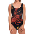 Watercolor Cancer Zodiac Sign Print One Piece Swimsuit