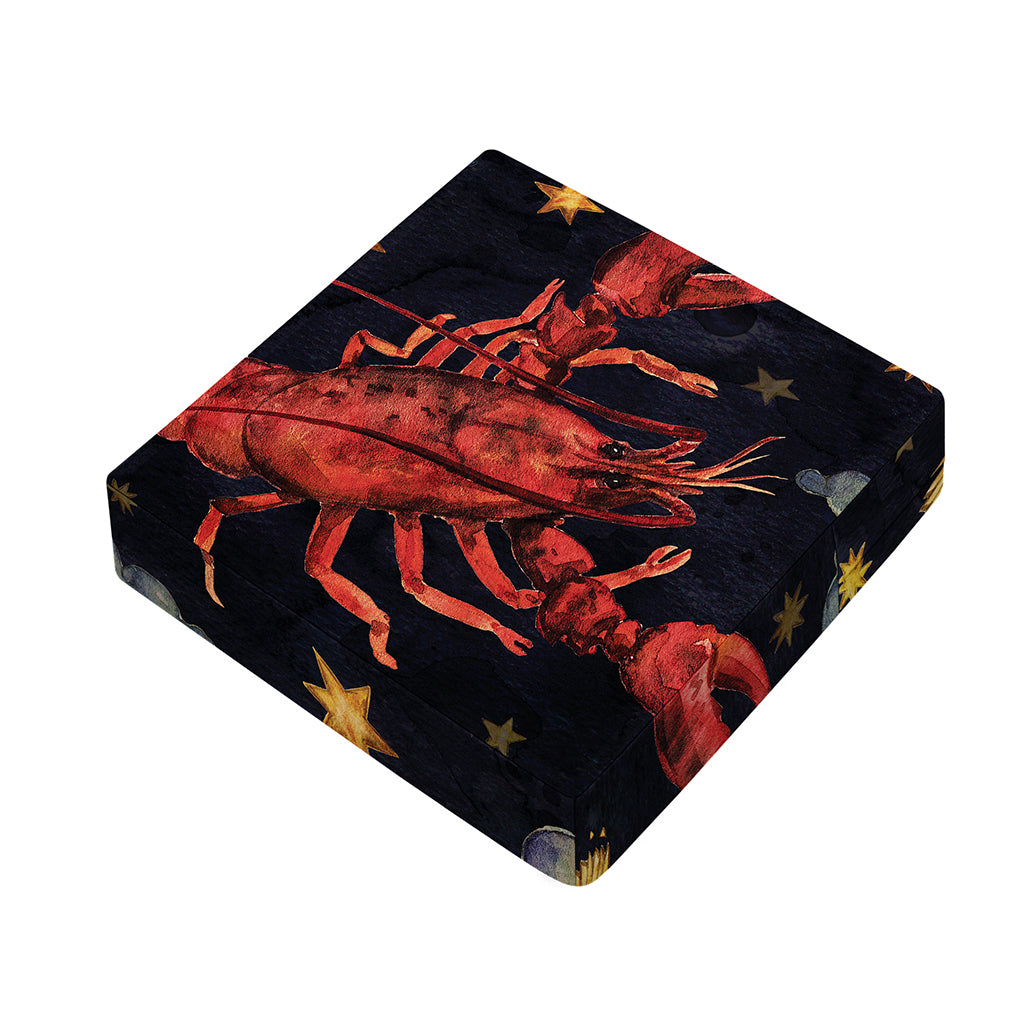 Watercolor Cancer Zodiac Sign Print Outdoor Seat Cushion Cover