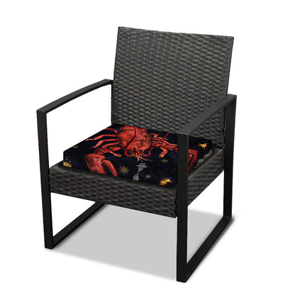 Watercolor Cancer Zodiac Sign Print Outdoor Seat Cushion Cover