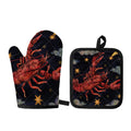 Watercolor Cancer Zodiac Sign Print Oven Mitt And Pot Holder Set