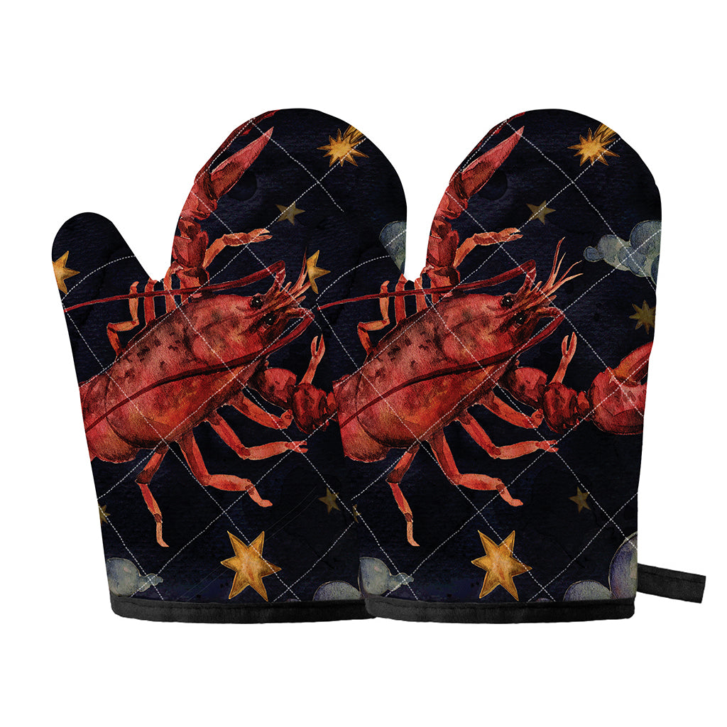 Watercolor Cancer Zodiac Sign Print Oven Mitts