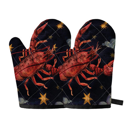 Watercolor Cancer Zodiac Sign Print Oven Mitts