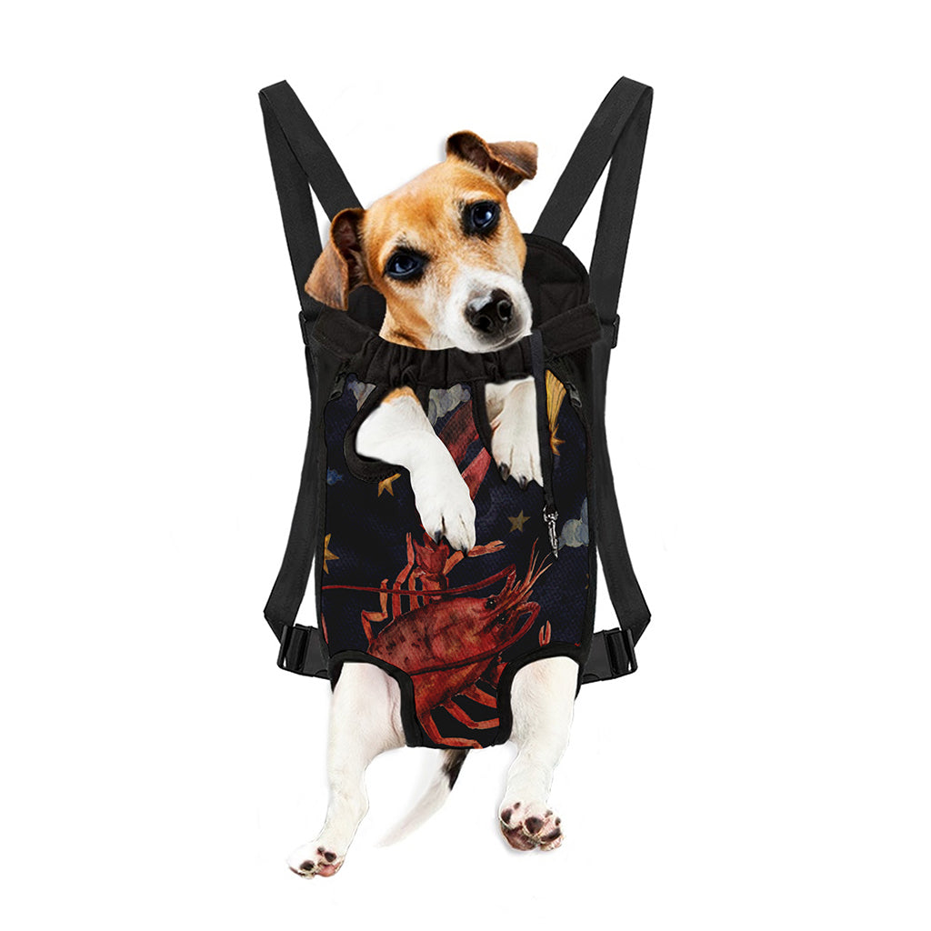 Watercolor Cancer Zodiac Sign Print Pet Carrier Backpack