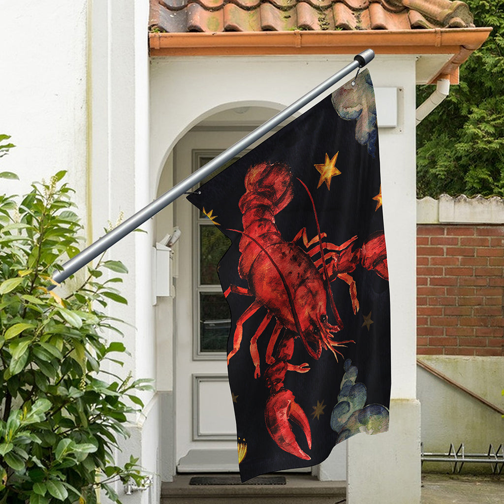 Watercolor Cancer Zodiac Sign Print Polyester Flag