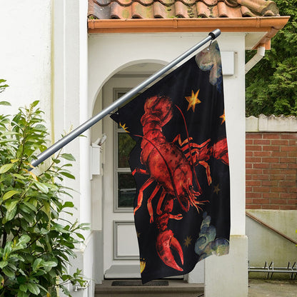 Watercolor Cancer Zodiac Sign Print Polyester Flag