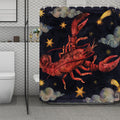 Watercolor Cancer Zodiac Sign Print Polyester Shower Curtain