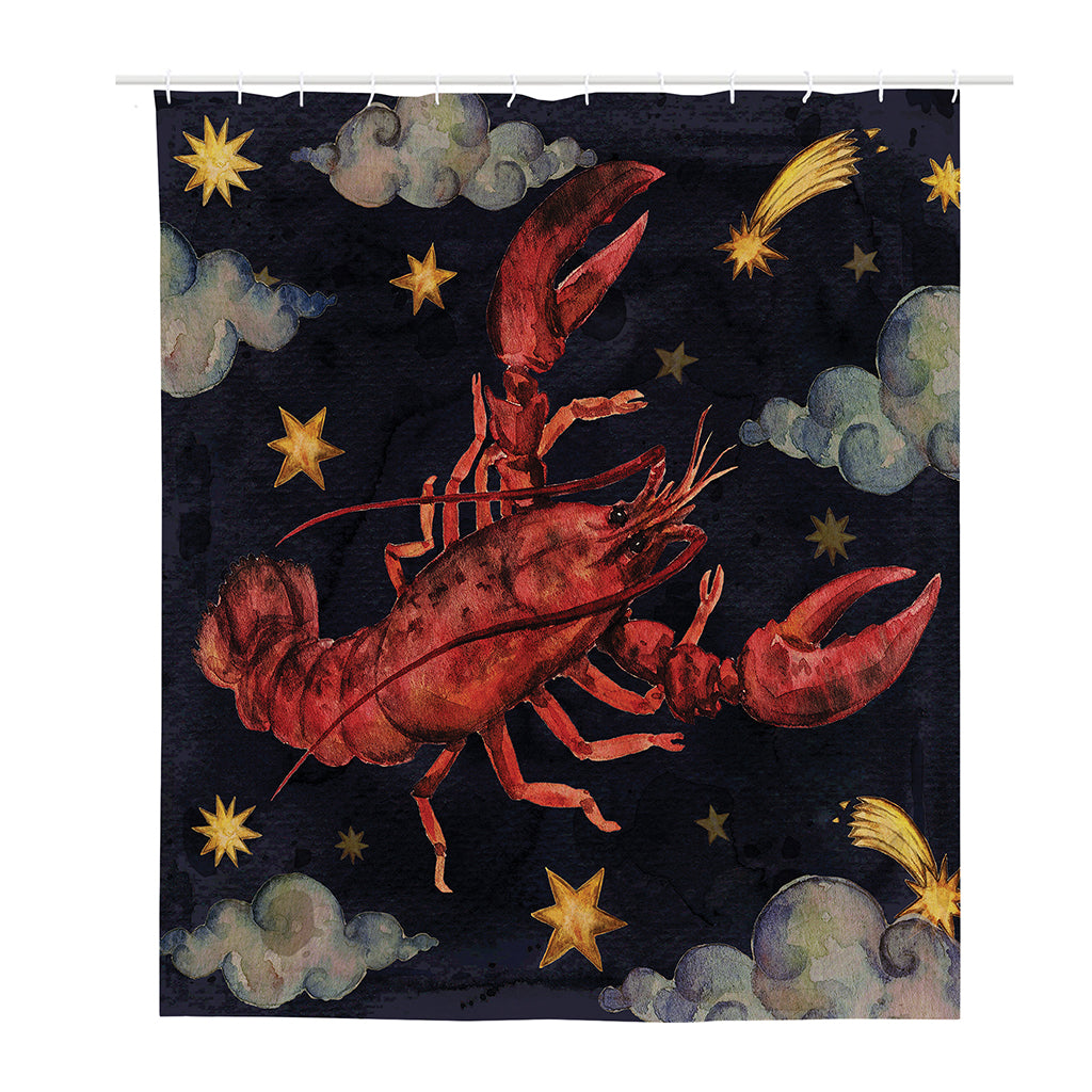 Watercolor Cancer Zodiac Sign Print Polyester Shower Curtain
