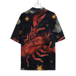 Watercolor Cancer Zodiac Sign Print Rayon Hawaiian Shirt