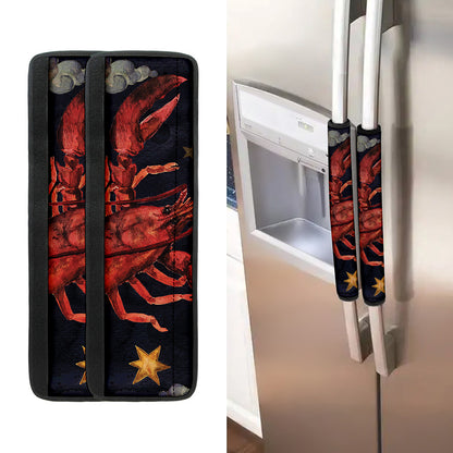Watercolor Cancer Zodiac Sign Print Refrigerator Handle Covers