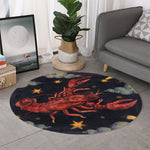 Watercolor Cancer Zodiac Sign Print Round Rug