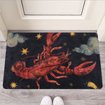 Watercolor Cancer Zodiac Sign Print Rubber Doormat