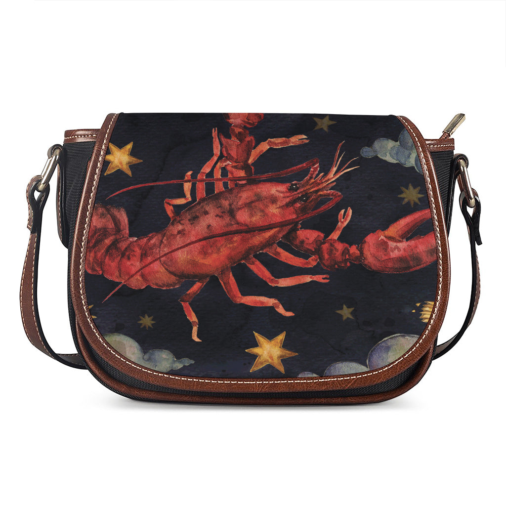 Watercolor Cancer Zodiac Sign Print Saddle Bag