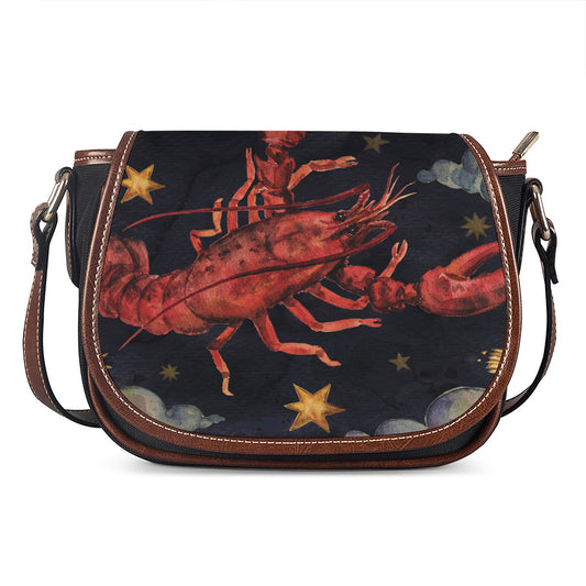 Watercolor Cancer Zodiac Sign Print Saddle Bag