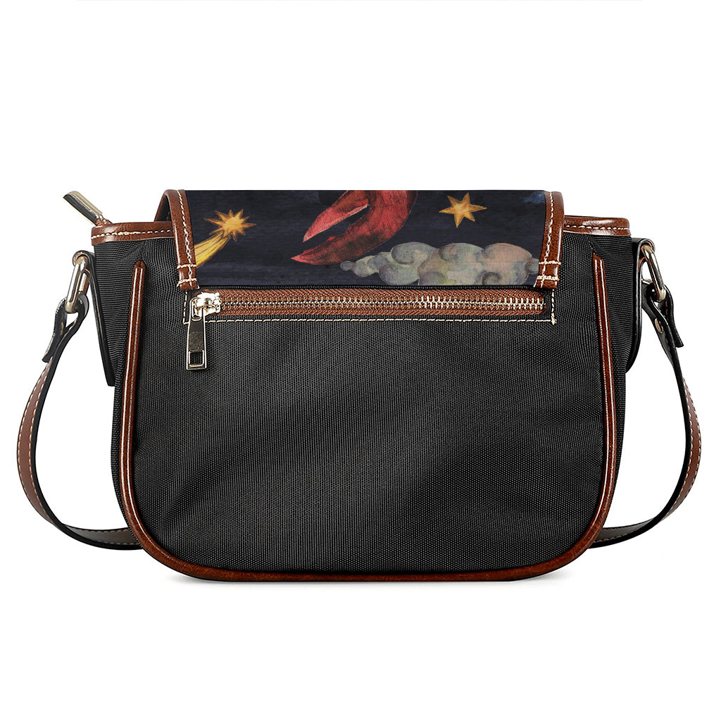 Watercolor Cancer Zodiac Sign Print Saddle Bag