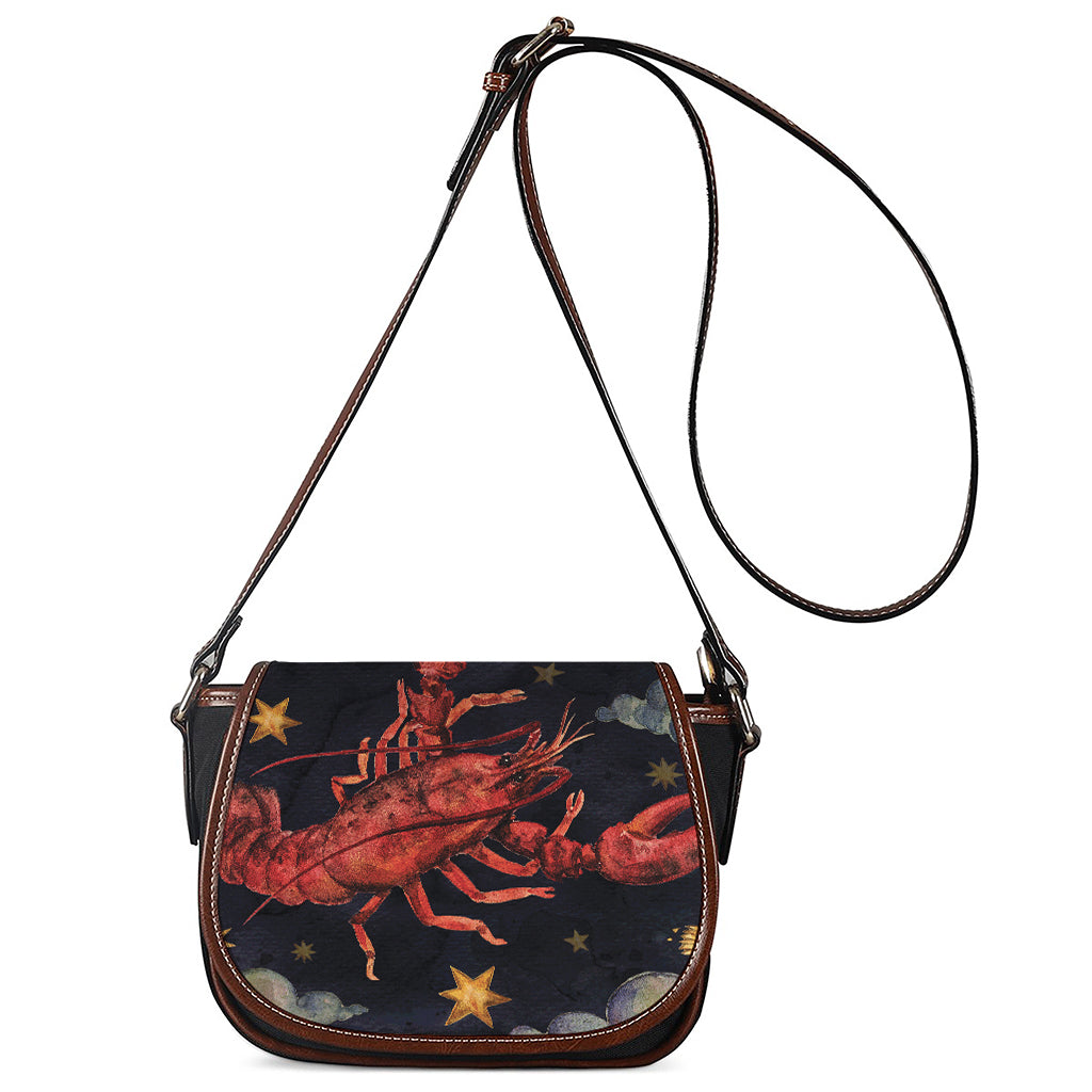 Watercolor Cancer Zodiac Sign Print Saddle Bag
