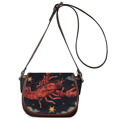 Watercolor Cancer Zodiac Sign Print Saddle Bag