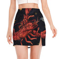 Watercolor Cancer Zodiac Sign Print Side Slit Mini Skirt