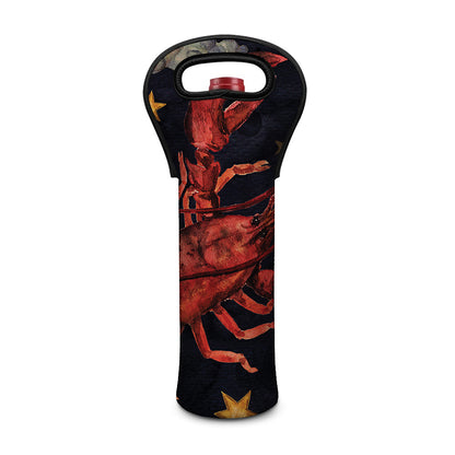 Watercolor Cancer Zodiac Sign Print Single Neoprene Wine Tote