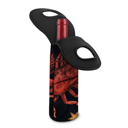 Watercolor Cancer Zodiac Sign Print Single Neoprene Wine Tote