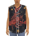Watercolor Cancer Zodiac Sign Print Sleeveless Baseball Jersey