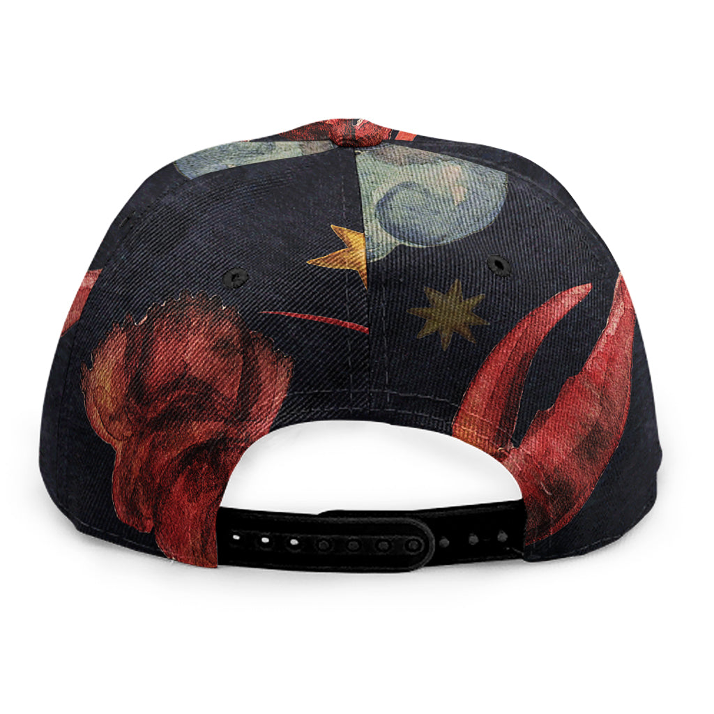 Watercolor Cancer Zodiac Sign Print Snapback Cap